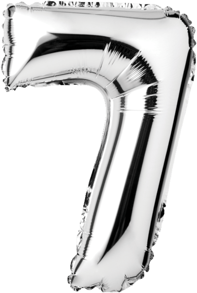 Folieballon nr 7 Sølv 1 stk H60 cm