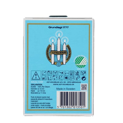 20stk ASP Juletræslys I Ren Stearin 12x11cm -
