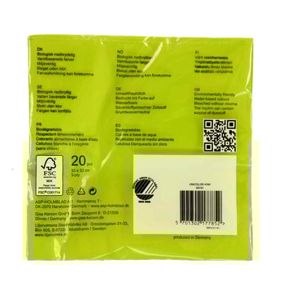 20stk Servietter 33cm Kiwi