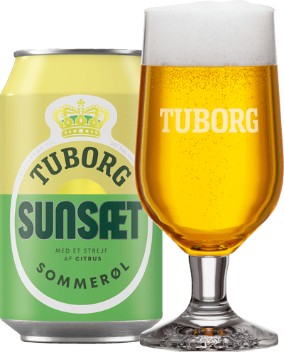 Grøn Tuborg Sunsæt Pilsner - 46% øl 24x33cl dåse