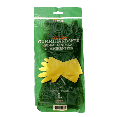 Gummihandsker gul l