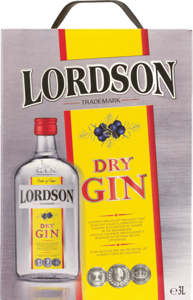 Borsa Gin Lordson in scatola 375% 3 L