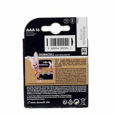Duracell pur și simplu AAA (MN2400 LR03) 16 STK