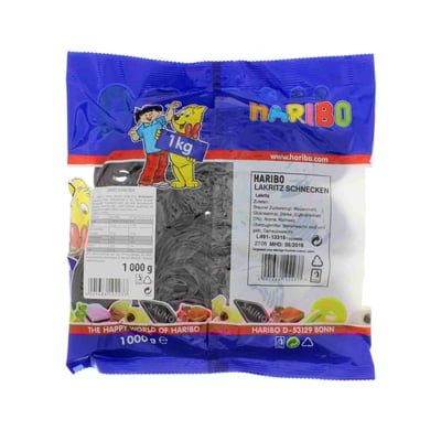 Haribo LakridsSnegle 1 kg Jeg udgør