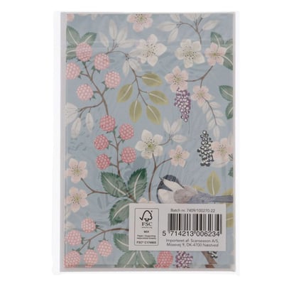 KORT MED KUVERT 15X10 CM 4 STK HURRA OG BLOMSTER