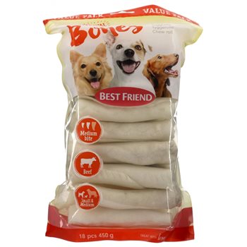 Bästa vän ben bigbite tuggrulle vit 12 cm, 18-pack