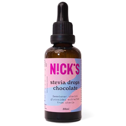 Nicks Stevia Liquid Coakies & Cream Flavor Drops (50 ml) Keto Sockerfritt bords sötningsmedel utan kalorier, lågkolhydrat sockerersättning, sötningsmedel, flytande sötningsmedel, alternativ till socker, sötningsmedel med pipett