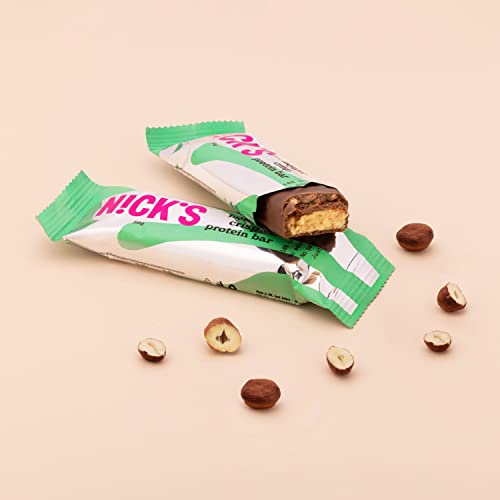 Nicks Protein Bar Ax, bare de proteine ​​keto gustări scăzute de carbohidrați fără zahăr adăugat, fără gluten | 15g proteină cu colagen (9 bare proteice x 50g)