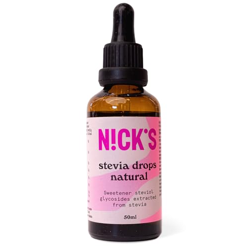 Nicks Stevia Liquid Cookies & Cream Flavor Drops (50 ml) Keto Sukkerfritt bord søtstoff uten kalorier, lavkarbo-sukkererstatning, søtningsmiddel, flytende søtningsmiddel, alternativ til sukker, søtningsmiddel med pipette