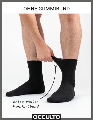 Occulto diabetic socks men seamless without elastic waistband cotton 6-pack (model: Oliver)