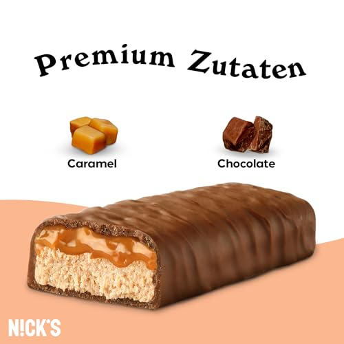 Nicks Protein Bar Mix, Keto Protein Bars Low Carb Snacks uden tilsat sukker, glutenfri | 15 g protein med kollagen (9 proteinstænger x 50g)