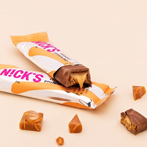 Nicks Protein Bar Ax, bare de proteine ​​keto gustări scăzute de carbohidrați fără zahăr adăugat, fără gluten | 15g proteină cu colagen (9 bare proteice x 50g)