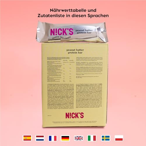 Nicks Protein Bar Mix, Keto Protein Bars Low Carb Snacks uden tilsat sukker, glutenfri | 15 g protein med kollagen (9 proteinstænger x 50g)