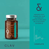 CLAV® N°9 SUGAR FIX – Zimtkapseln mit 400 mg Zimtextrakt, 40 μg Chrom & 10 mg Zink pro Tagesdosis plus Beta-Glucan, Jambulbaum und Bittermelone – Blutzuckerausgleich – 60 Kapseln – vegan