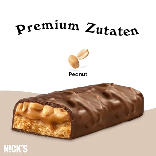 Nicks Protein Bar Mix, Keto Protein Bars Low Carb Snacks uden tilsat sukker, glutenfri | 15 g protein med kollagen (9 proteinstænger x 50g)