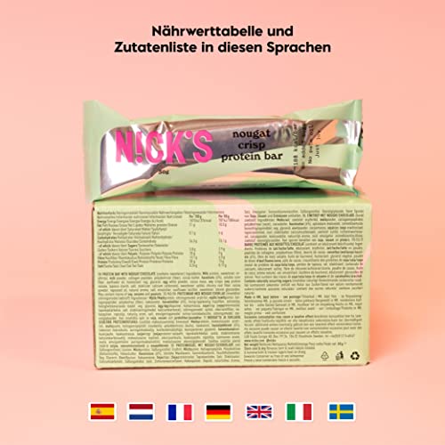 Nicks Protein Barmischung, Keto -Proteinbalken mit niedrigen Kohlenhydraten ohne Zucker zu Zucker, glutenfrei | 15G -Protein mit Kollagen (9 Proteinbalken x 50 g)