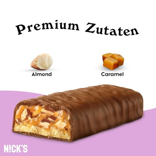 Nicks Protein Bar Ax, bare de proteine ​​keto gustări scăzute de carbohidrați fără zahăr adăugat, fără gluten | 15g proteină cu colagen (9 bare proteice x 50g)