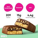 Nicks Protein Bar Ax, bare de proteine ​​keto gustări scăzute de carbohidrați fără zahăr adăugat, fără gluten | 15g proteină cu colagen (9 bare proteice x 50g)