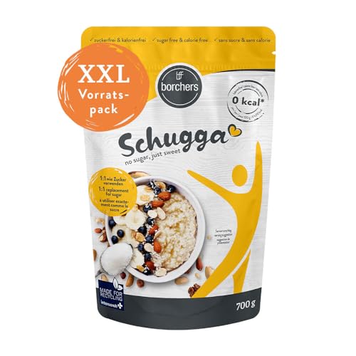 borchers Schugga 700 g | Ikke sukker, bare søtt | XXL veske | Erythritol med sukralose krystallinsk søtningsmiddel | Sukkeralternativ | Søtningsmiddel | Kalorifri | 0,7 kg