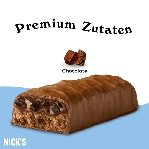 Nicks Protein Bar Mix, Keto Protein Bars Low Carb Snacks uden tilsat sukker, glutenfri | 15 g protein med kollagen (9 proteinstænger x 50g)