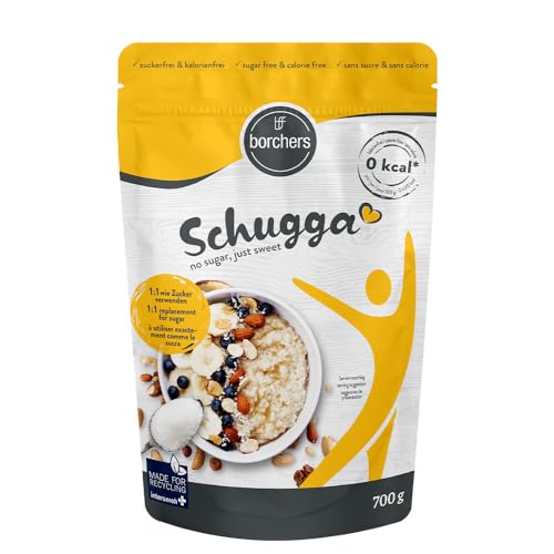 borchers Schugga 700 g | Fara zahar, doar dulce | geanta XXL | Eritritol cu ​​îndulcitor cristalin de sucraloză | Alternativa zahărului | Îndulcitor | Fără calorii | 0,7 kg