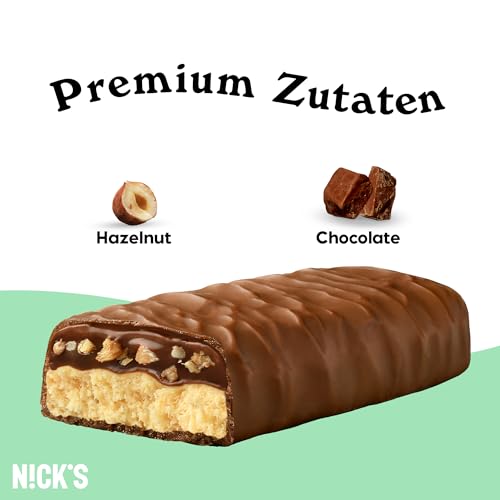 Nicks Protein Bar Mix, Keto Protein Bars Low Carb Snacks uden tilsat sukker, glutenfri | 15 g protein med kollagen (9 proteinstænger x 50g)