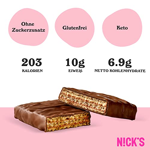 NICKS Keto Bars Peanuts n fudge, chocolate peanuts caramel snacks, 175 calories, 3.9 net carbs, no added sugar, gluten free, low carb sweets (15x40g)