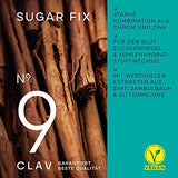 CLAV® N°9 SUGAR FIX - Capsule di cannella con estratto di cannella da 400 mg, 40μg di cromo e 10 mg di zinco per dose giornaliera più beta glucano, albero di jambul e melone amaro - equilibrio dello zucchero nel sangue - 60 capsule - vegan