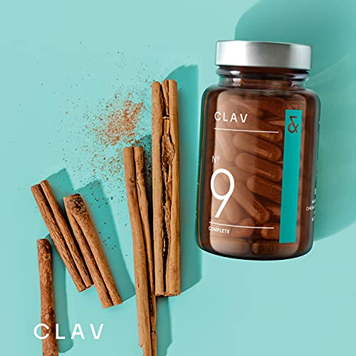 CLAV® N°9 SUGAR FIX – Zimtkapseln mit 400 mg Zimtextrakt, 40 μg Chrom & 10 mg Zink pro Tagesdosis plus Beta-Glucan, Jambulbaum und Bittermelone – Blutzuckerausgleich – 60 Kapseln – vegan