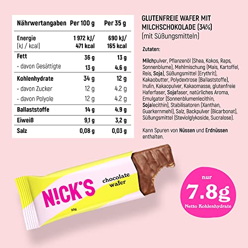 Nicks keto barer jordnötter n fudge, choklad jordnötter karamell snacks, 175 kalorier, 3,9 nettokolhydrater, inget tillsatt socker, glutenfri, lågkolhydrat godis (15x40g)