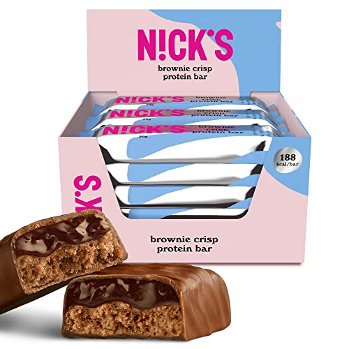 Nicks Protein Bar Mix, Keto Protein Bars Low Carb Snacks uden tilsat sukker, glutenfri | 15 g protein med kollagen (9 proteinstænger x 50g)