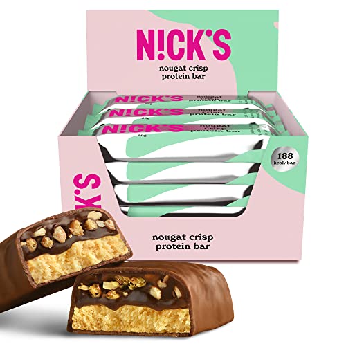 Nicks Protein Bar Mix, Keto Protein Bars Low Carb Snacks uden tilsat sukker, glutenfri | 15 g protein med kollagen (9 proteinstænger x 50g)