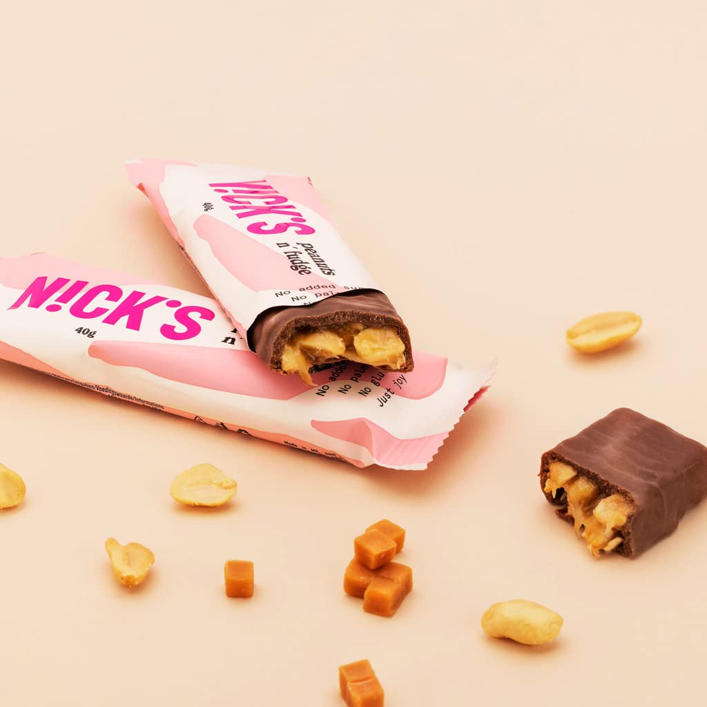 Nicks Chocolate Keto Bar Favorite se amestecă cu bare de ciocolată fără zahăr adăugat, cu gluten, dulciuri scăzute de carbohidrați (12 bare de gustări)