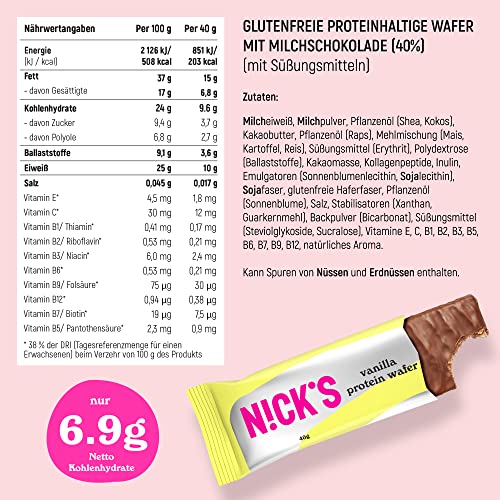 Nicks Keto Bars Erdnüsse N Fudge, Schokoladen Erdnüsse Karamell -Snacks, 175 Kalorien, 3,9 Nettokohlenhydrate, kein Zucker, glutenfrei, kohlenhydratarm (15 x 40 g)