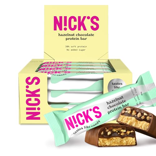 Nicks Protein Bar Ax, bare de proteine ​​keto gustări scăzute de carbohidrați fără zahăr adăugat, fără gluten | 15g proteină cu colagen (9 bare proteice x 50g)