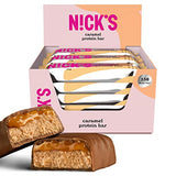 Nicks Protein Bar Ax, bare de proteine ​​keto gustări scăzute de carbohidrați fără zahăr adăugat, fără gluten | 15g proteină cu colagen (9 bare proteice x 50g)