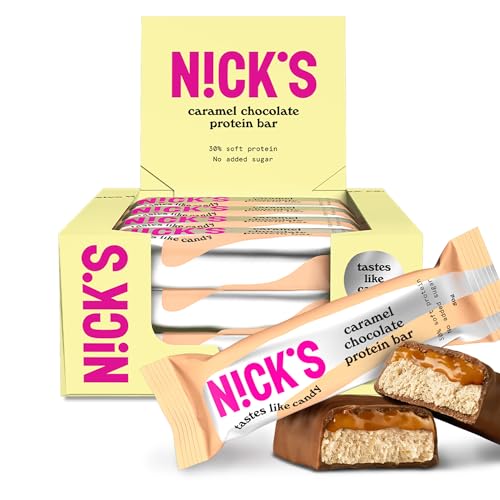 Nicks Protein Bar Ax, bare de proteine ​​keto gustări scăzute de carbohidrați fără zahăr adăugat, fără gluten | 15g proteină cu colagen (9 bare proteice x 50g)