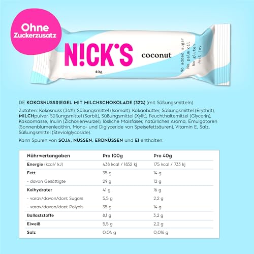 Nicks keto barer jordnötter n fudge, choklad jordnötter karamell snacks, 175 kalorier, 3,9 nettokolhydrater, inget tillsatt socker, glutenfri, lågkolhydrat godis (15x40g)