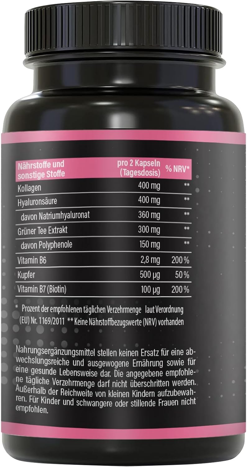 BRNR LADY BRNR – BeautyFit Stoffwechselformel mit Vitamin B6, Bindegewebe mit Kupfer, Kollagen, hochdosierte Hyaluronsäure, Biotin, 120 Kapseln