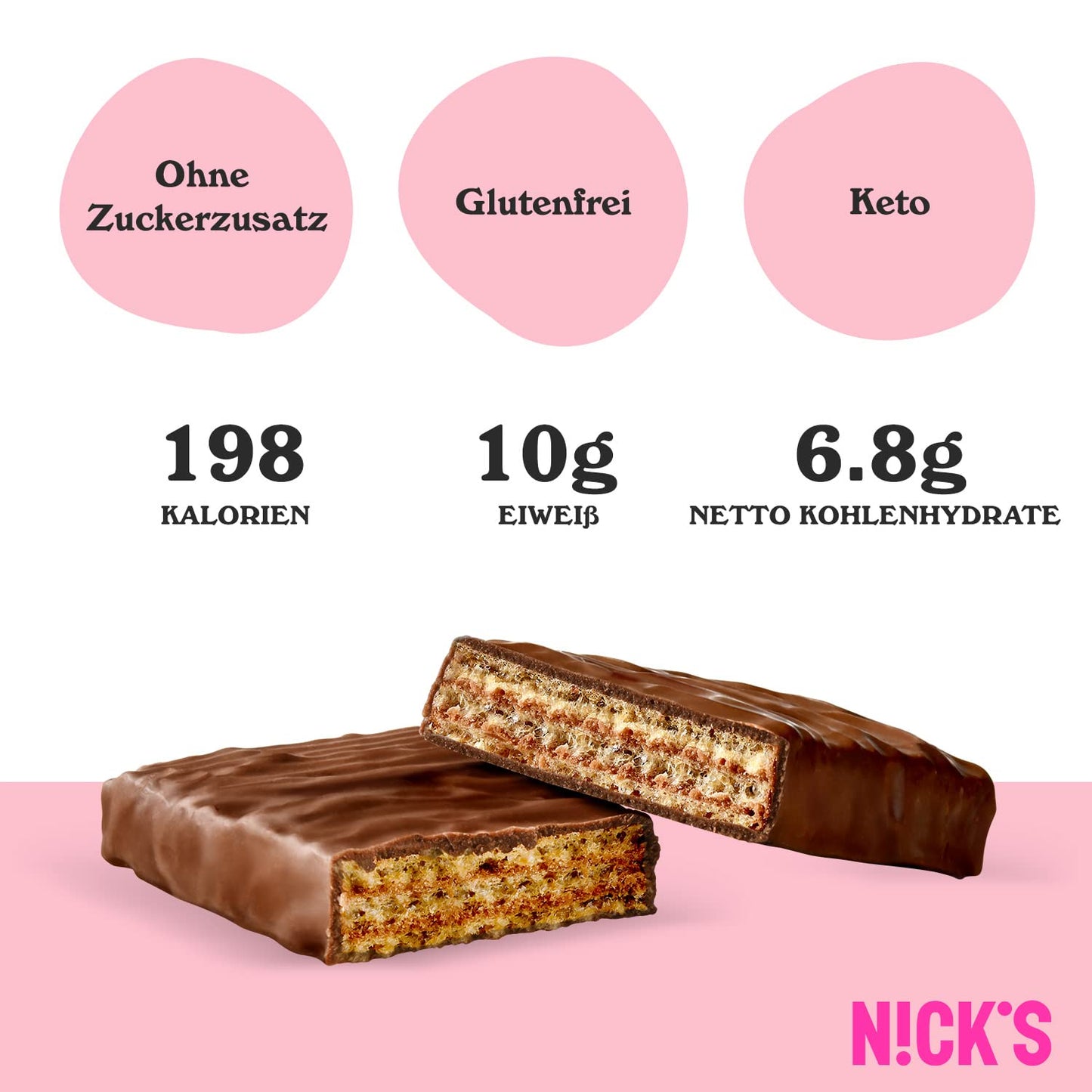 Nicks keto barer jordnødder n fudge, chokolade jordnødder karamell snacks, 175 kalorier, 3,9 netto kulhydrater, ingen tilsat sukker, glutenfri, lavkulhydrat slik (15x40g)