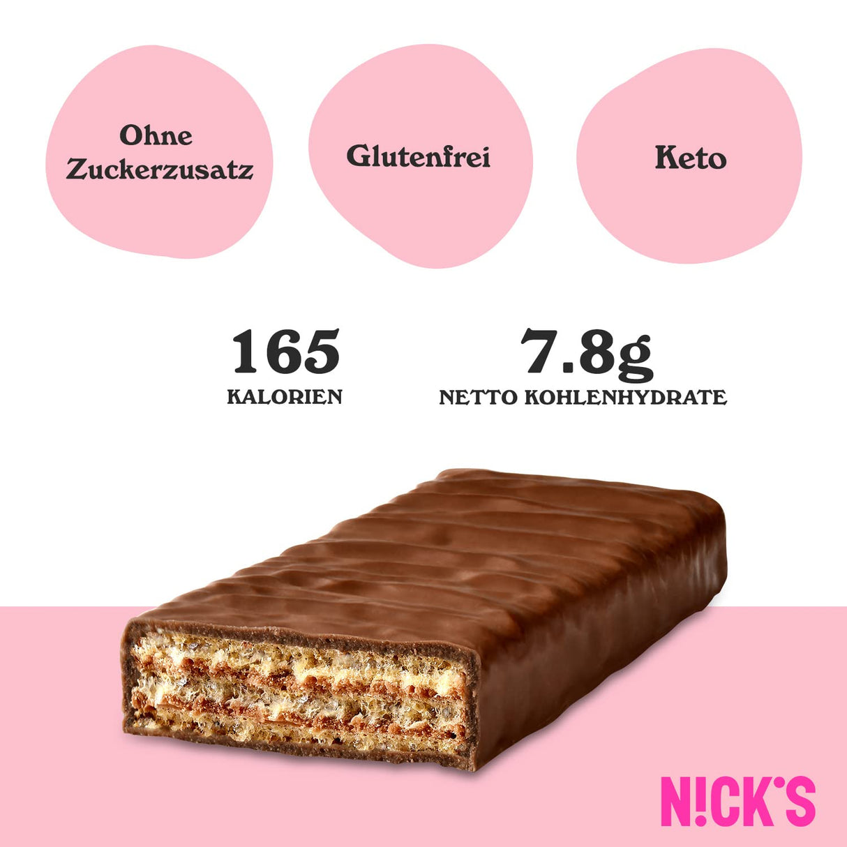 Nicks keto barer jordnötter n fudge, choklad jordnötter karamell snacks, 175 kalorier, 3,9 nettokolhydrater, inget tillsatt socker, glutenfri, lågkolhydrat godis (15x40g)