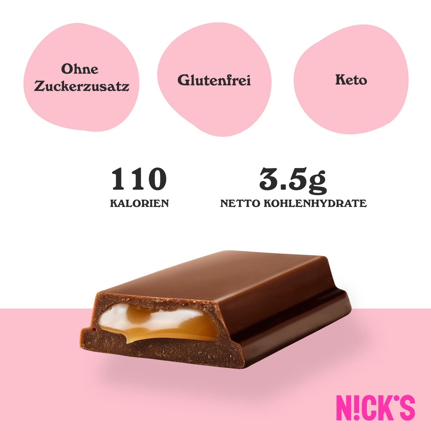 Nicks Keto Bars Erdnüsse N Fudge, Schokoladen Erdnüsse Karamell -Snacks, 175 Kalorien, 3,9 Nettokohlenhydrate, kein Zucker, glutenfrei, kohlenhydratarm (15 x 40 g)