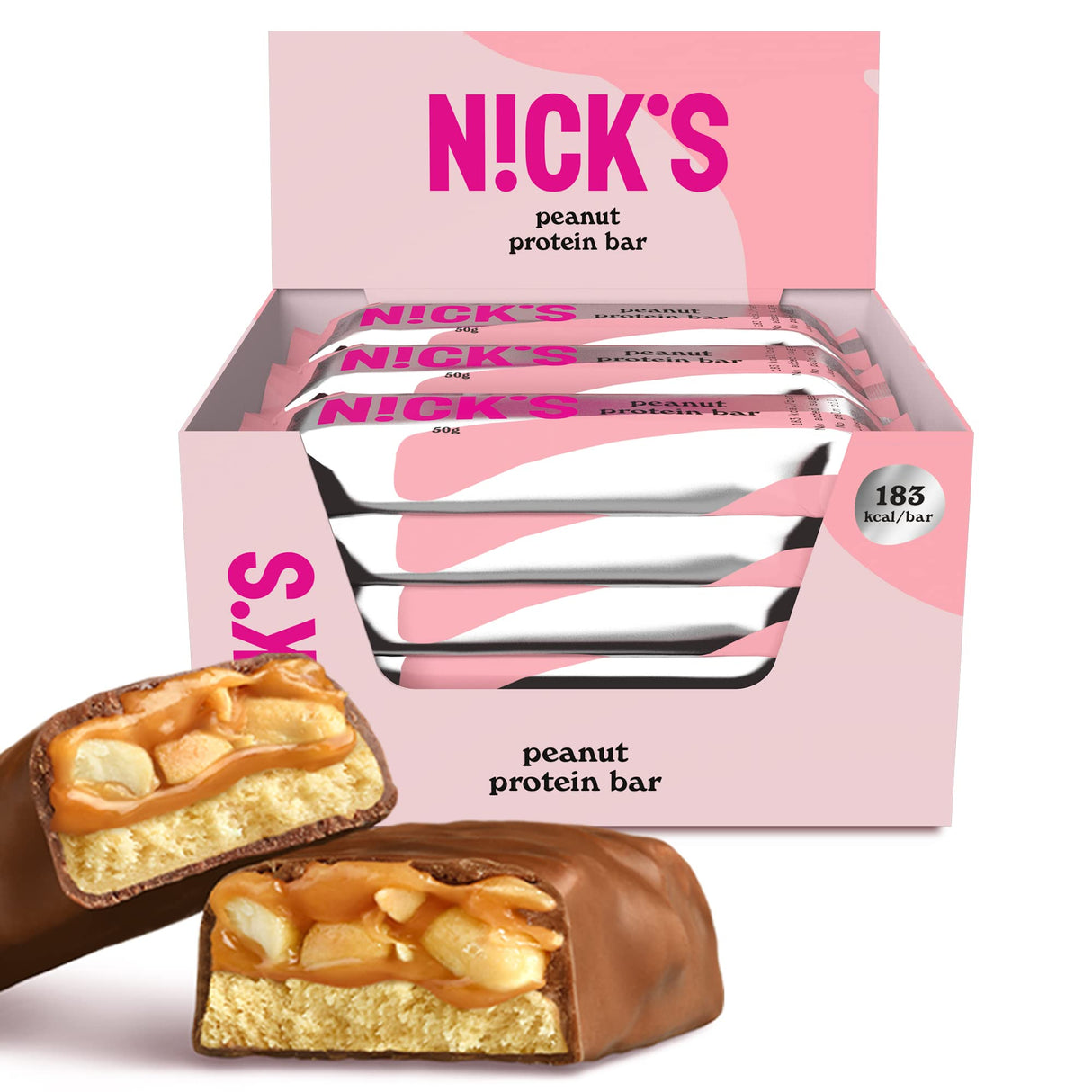 Nicks Protein Bar Ax, bare de proteine ​​keto gustări scăzute de carbohidrați fără zahăr adăugat, fără gluten | 15g proteină cu colagen (9 bare proteice x 50g)