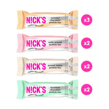 Nicks Protein Bar Ax, bare de proteine ​​keto gustări scăzute de carbohidrați fără zahăr adăugat, fără gluten | 15g proteină cu colagen (9 bare proteice x 50g)