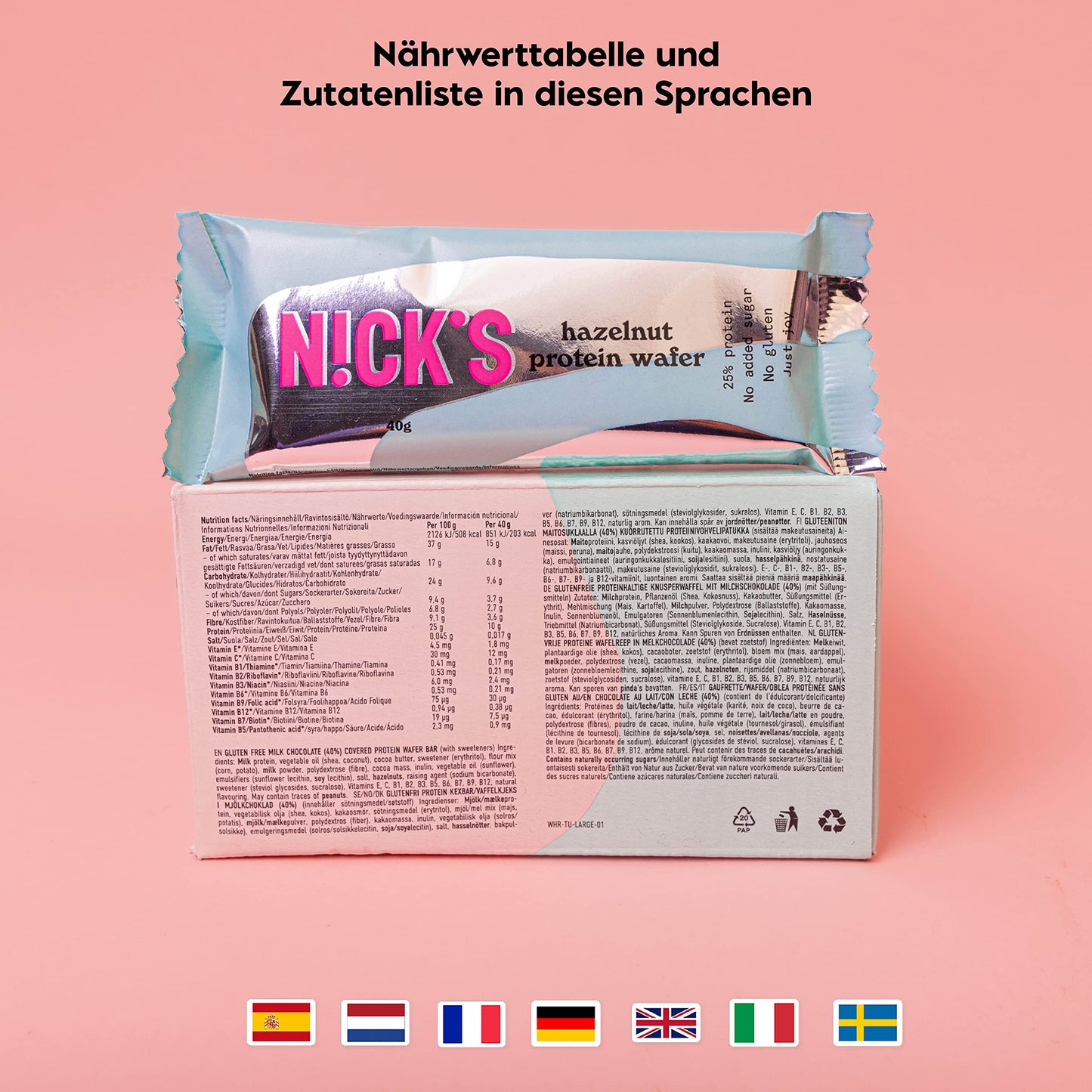 Nicks keto barer peanøtter n fudge, sjokolade peanøtter karamell snacks, 175 kalorier, 3,9 netto karbohydrater, ingen tilsatt sukker, glutenfri, lavkarbohydrater (15x40g)