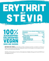 Eritritolo + Stevia Natural Sugar Sostituto senza calorie 1: 1 dolcezza rispetto allo zucchero, nessun sapore proprio, alternativa salutare per cucinare, cottura, addolcimento (1 kg Doypack)