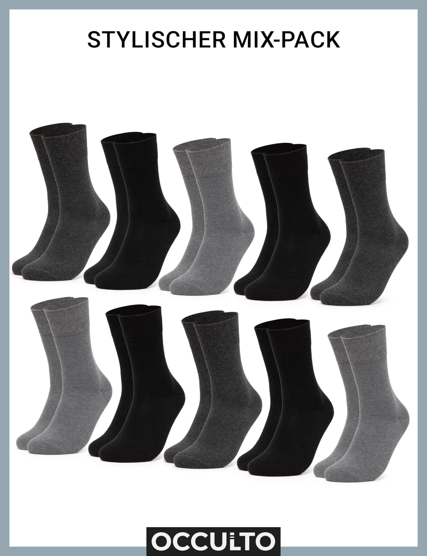 Occulto Women's Diabetic Socks Pack of 10 (Model: Julia)