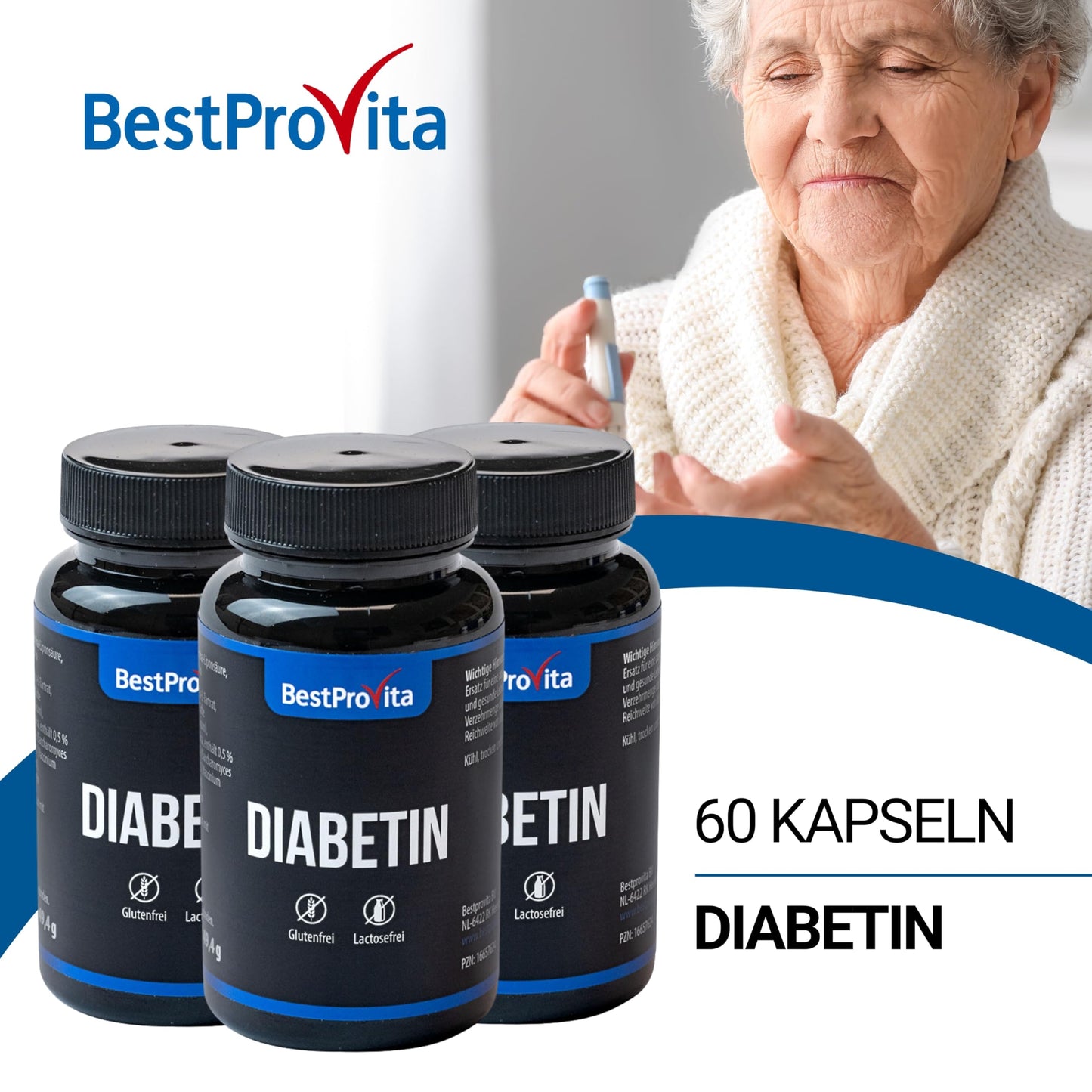 BestProvita diabetinkapslar (3 x 60 diabetinkapslar) - Naturligt multivitaminstöd för typ 2 -diabetes, sänkning av blodsocker och diabetes vitaminer