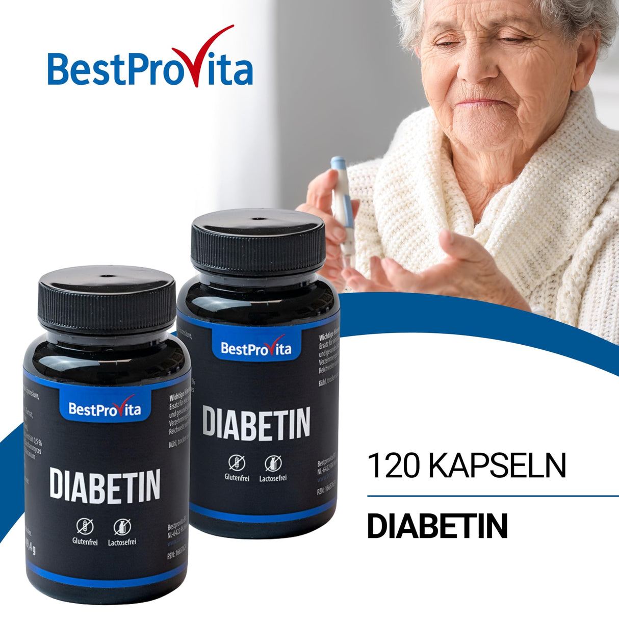 BestProvita Diabetin Capsules (3 x 60 Diabetin Capsules) - Naturlig multivitaminstøtte for type 2 Diabetes, blodsukker senking og diabetes -vitaminer