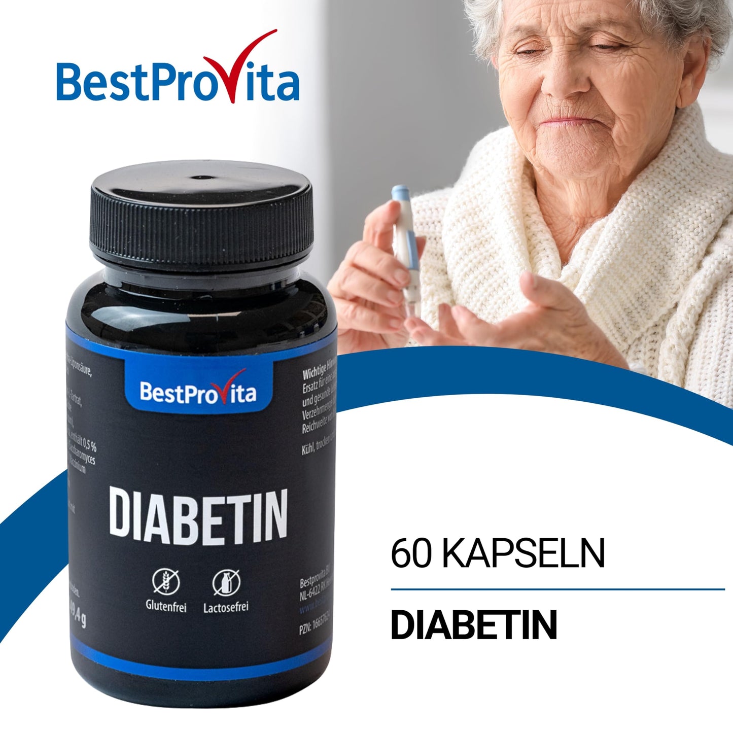 BestProvita -Diabetinkapseln (3 x 60 Diabetinkapseln) - natürliche Multivitamin -Stütze für Typ -2 -Diabetes, Blutzuckerabsenkung und Diabetes -Vitamine